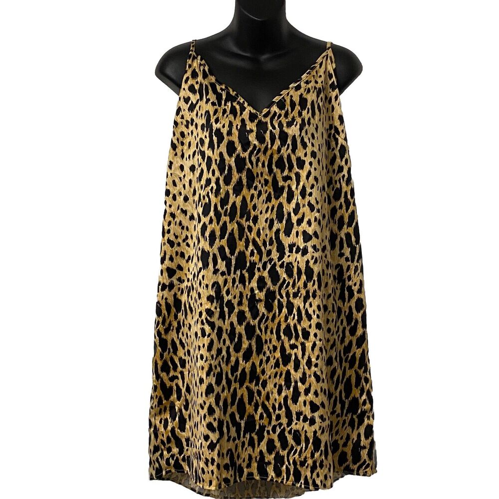 Asos Curve Womens Size 14 Midi Cami Leopard Print Slip Dress WhimsyGoth New cute